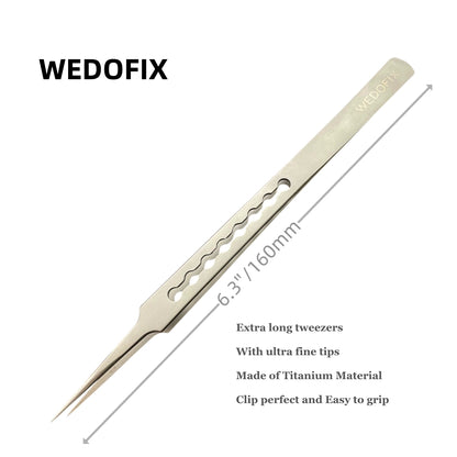 Extra Long Pointed Tweezers for Splinters Precision Fine Titanium Tweezers for Electronics Repair