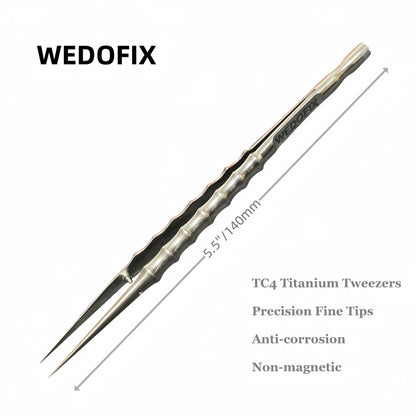 Ultra Fine Pointed Tweezers High Quality Titanium Tweezers for Professional Micro Work - Silver