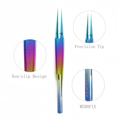 Multi-fuctional TC4 Titanium Alloy Tweezers Non-slip Design with Fine Tips for Electronics Repair DIY Work