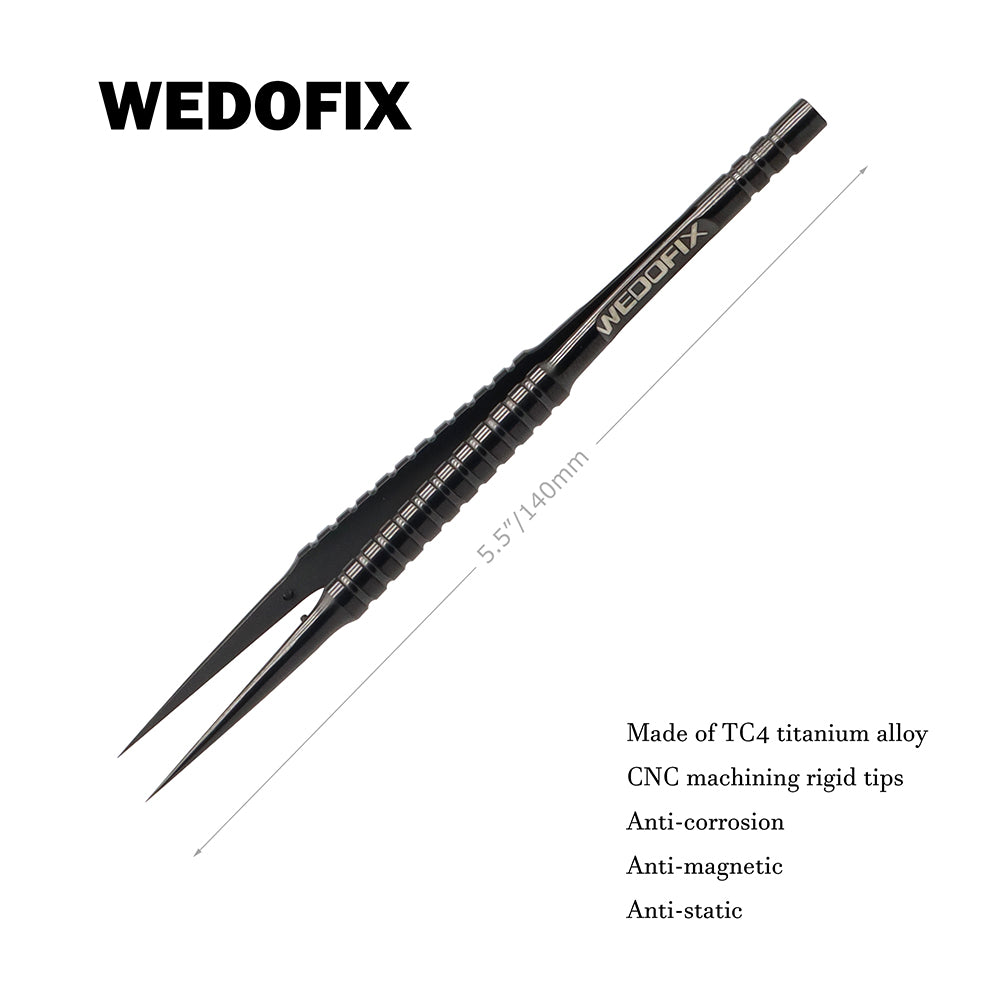 WEDOFIX pince à épiler en titane de haute précision avec pointes pointues pour la réparation de téléphones portables, travail en laboratoire, fabrication de bijoux