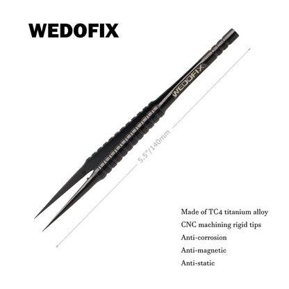 WEDOFIX High Precision Titanium Tweezers with Pointed Tips for Mobile Phone Repair Laboratory Work Jewelry Making