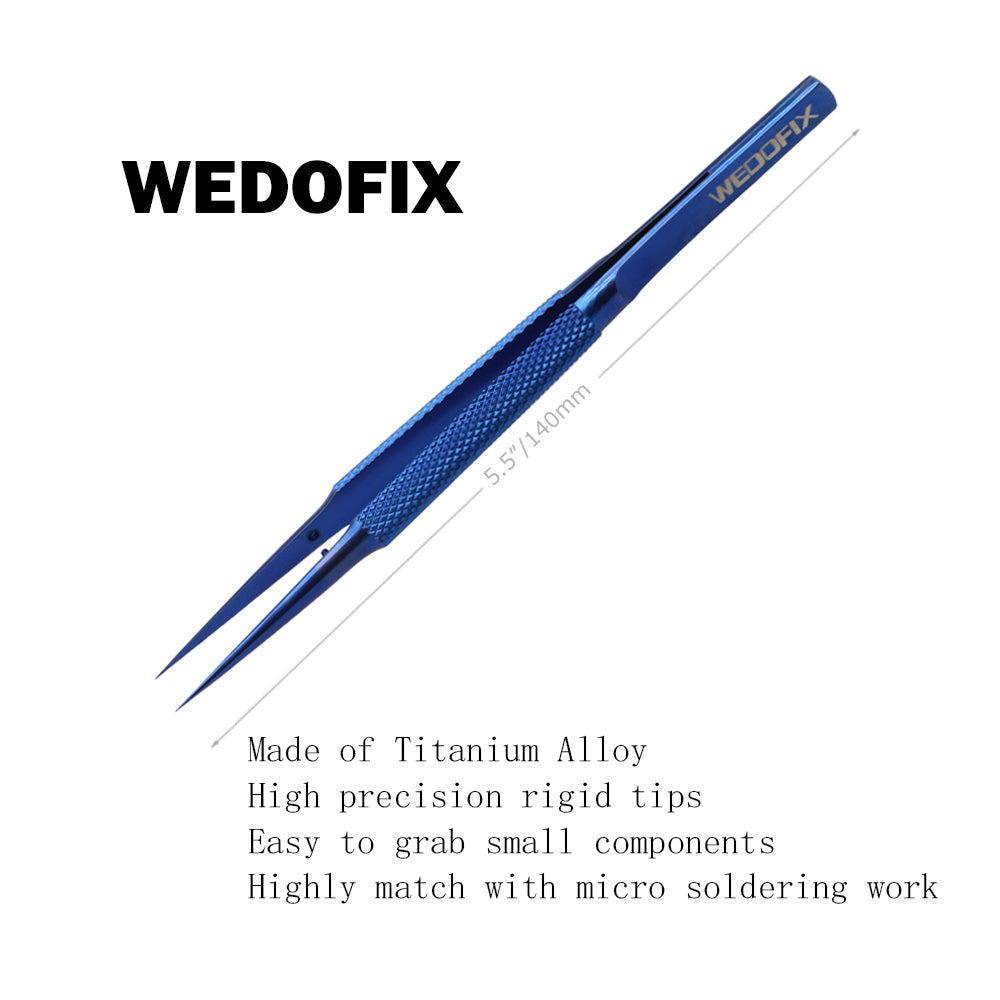 WEDOFIX High Precision Titanium Alloy Professional Tweezers for Electronics Repair Personal Hobby DIY Job