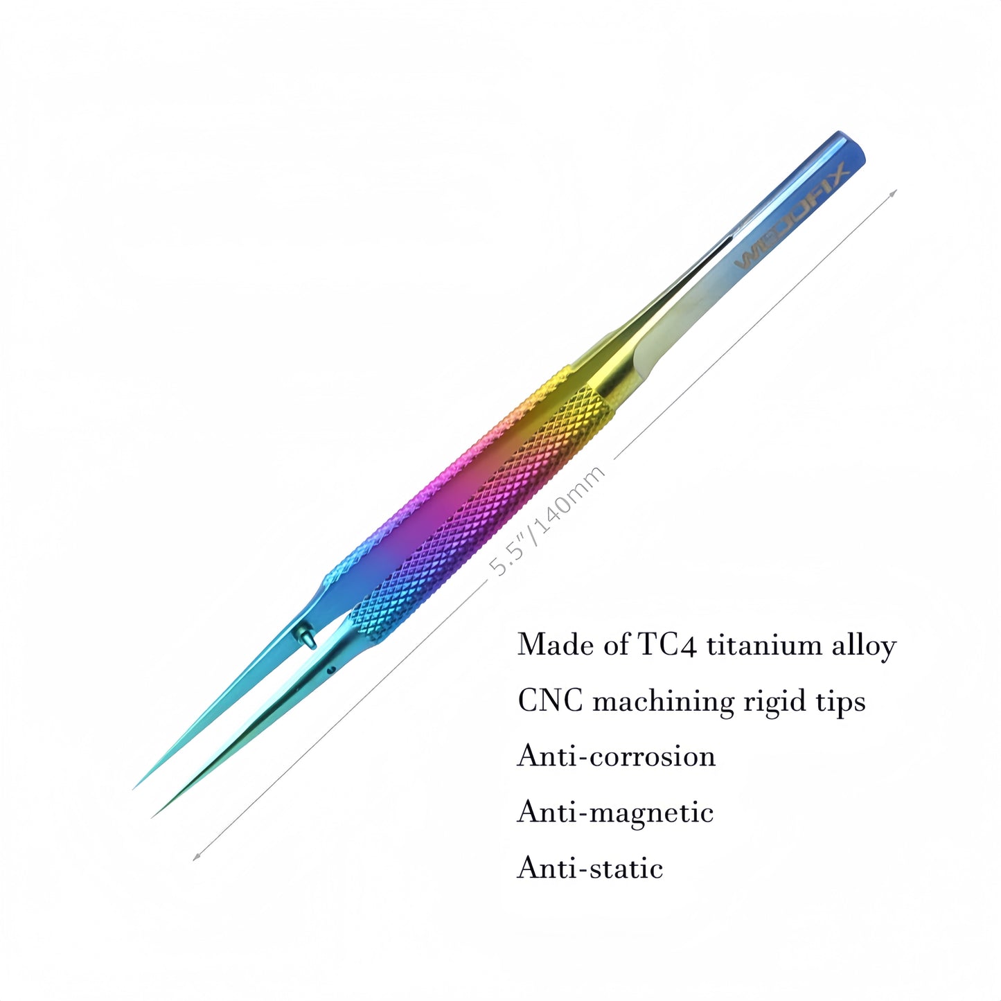 Multi-fuctional TC4 Titanium Alloy Tweezers Non-slip Design with Fine Tips for Electronics Repair DIY Work