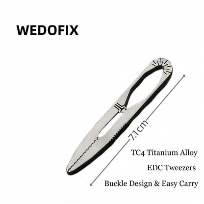 High Quality TC4 Titanium Outdoor Tweezers with Strong Friction Easy Carry for Daily Cleaning & Using
