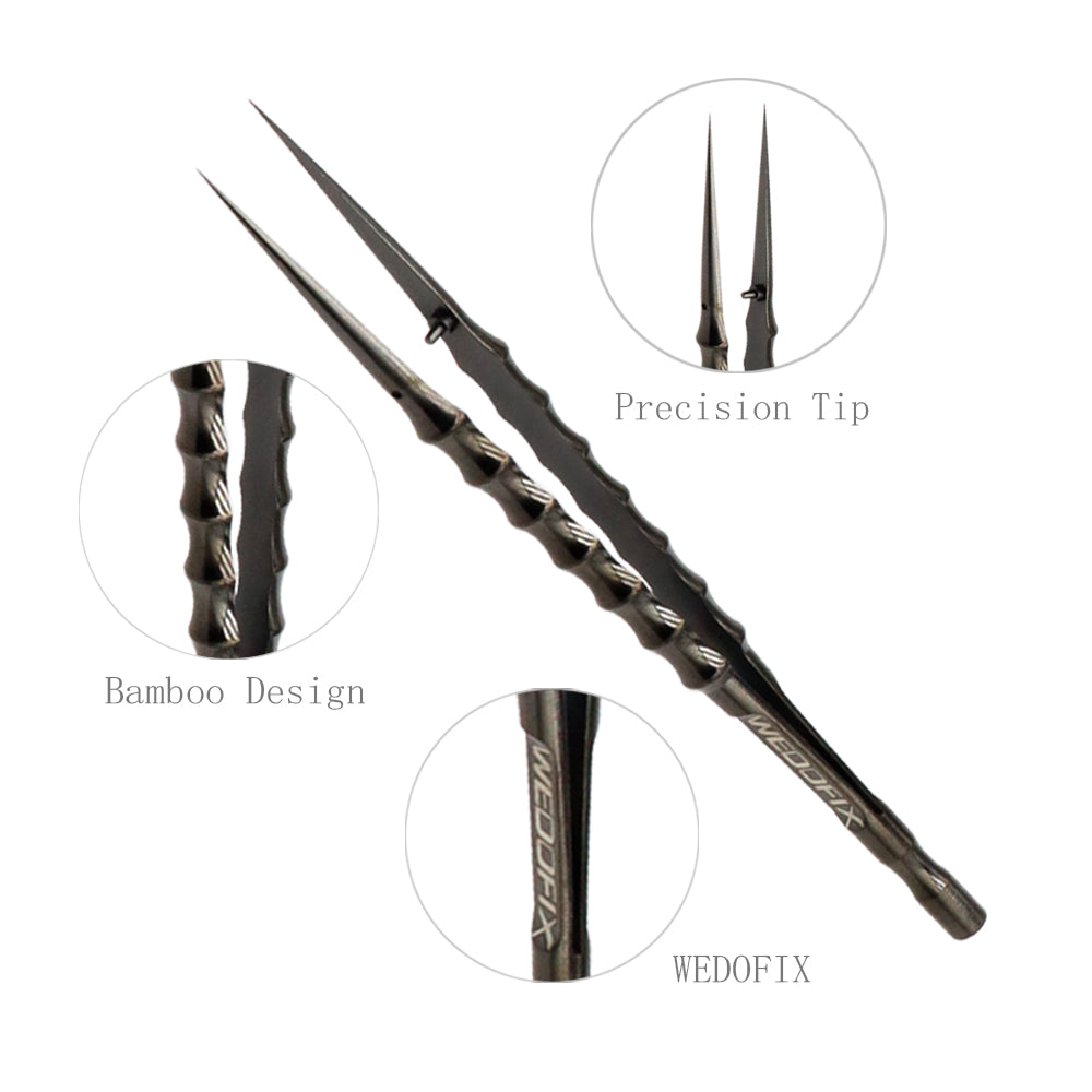 Pincettes en alliage de titane TC4 en bambou noir, pincettes d'usinage CNC avec pointes super minuscules