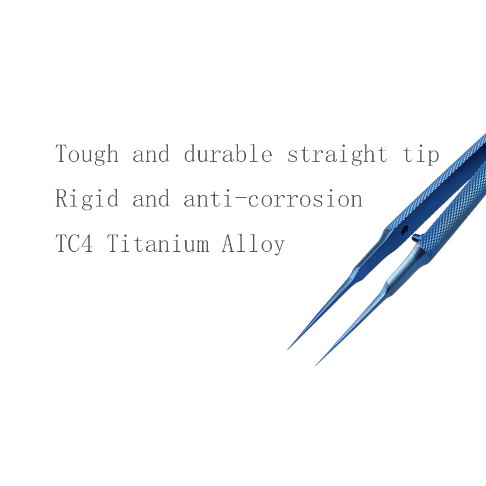 Mini pinzas de aleación de titanio de precisión para reparación de electrónica Reparación de cables de salto de huellas dactilares Punta de punta fina Micro pinzas de soldadura 4,25 '' - Azul