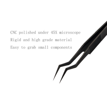 Z-Type Multi-purpose TC4 Titanium Alloy Tweezers with Ultra Slanted Tips or PCB Jewely DIY Work