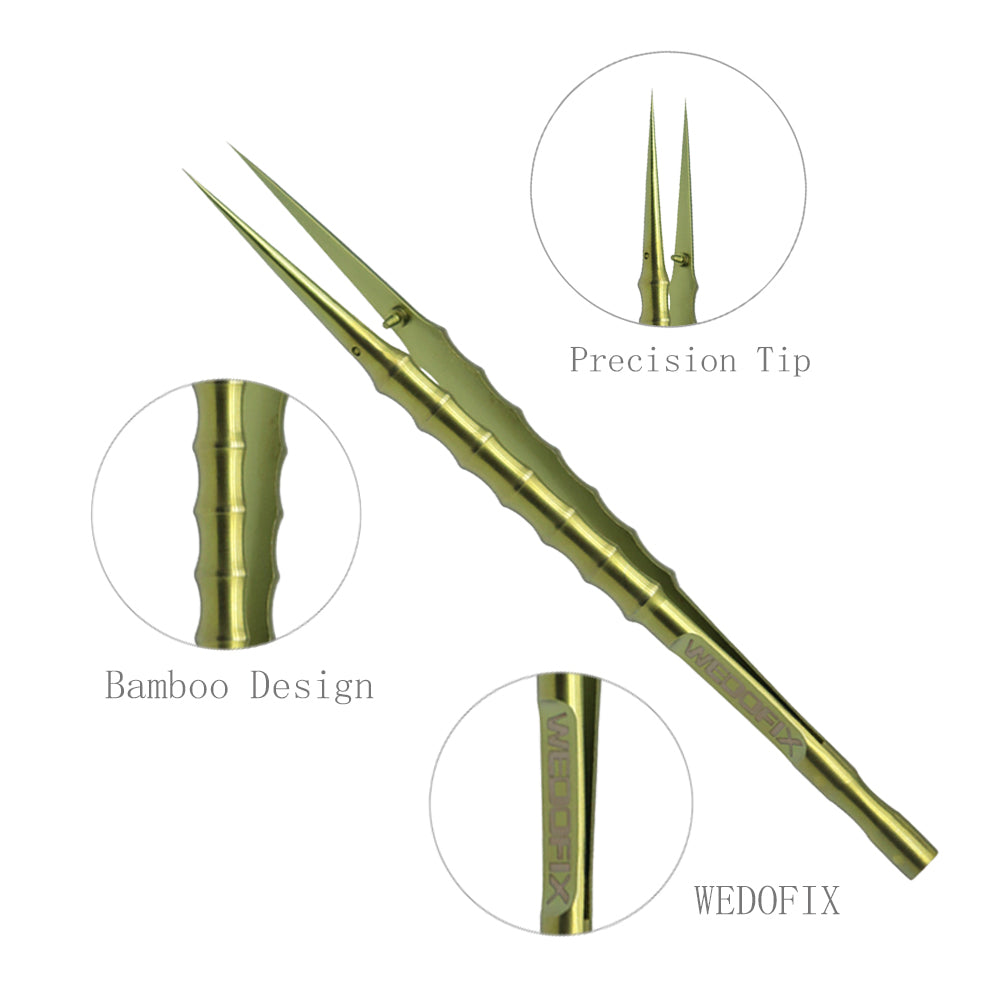 Pinzas de aleación de titanio de alta precisión de bambú para trabajos de microsoldadura Pinzas anticorrosión Pinzas de titanio no magnéticas de punta fina para reparación de dispositivos electrónicos de teléfonos móviles